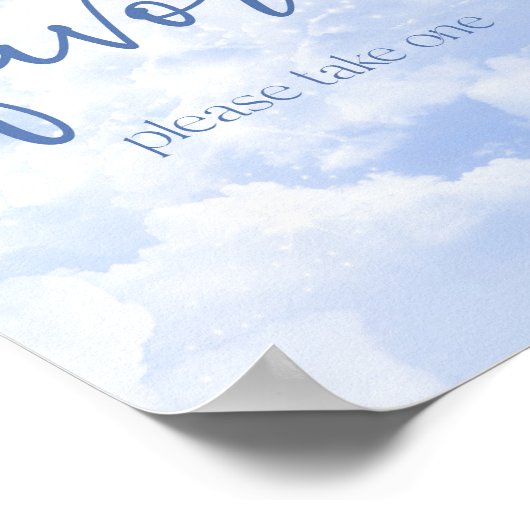Blue Funkelnd Clouds Gastgeschenke signieren Poster (Ecke)