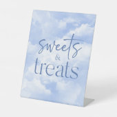 Blue Funkelnd Clouds Süßigkeiten und Leckereien Sockelschild (Vorderseite)