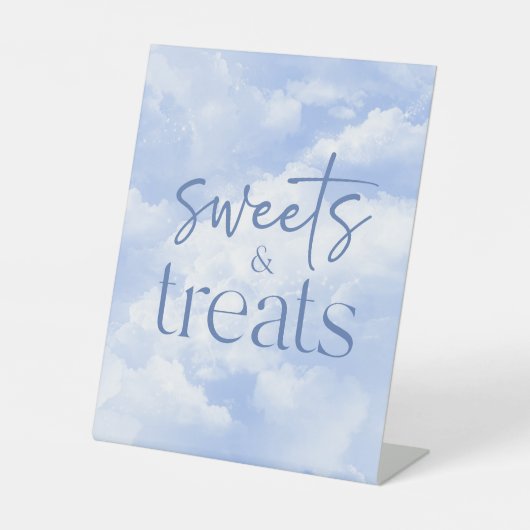 Blue Funkelnd Clouds Süßigkeiten und Leckereien Sockelschild (Vorderseite)