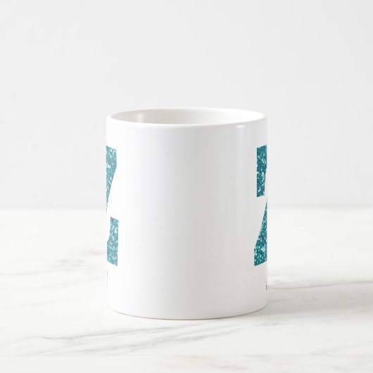 Blue Funkelnd Glitzer Letter Z Monogram Tasse (Mittel)