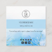 Blue funkelnd Gradienten Visitenkartenrate Vielen Quadratische Visitenkarte (Rückseite)