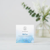 Blue funkelnd Gradienten Visitenkartenrate Vielen Quadratische Visitenkarte (Stehend Vorderseite)