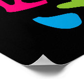 Blue Funky Alien - Neon Pop Art Quirky Monster Poster (Ecke)