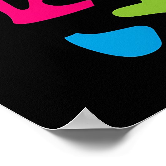 Blue Funky Alien - Neon Pop Art Quirky Monster Poster (Ecke)