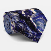 Blue Funky Art Krawatte (Gerollt)