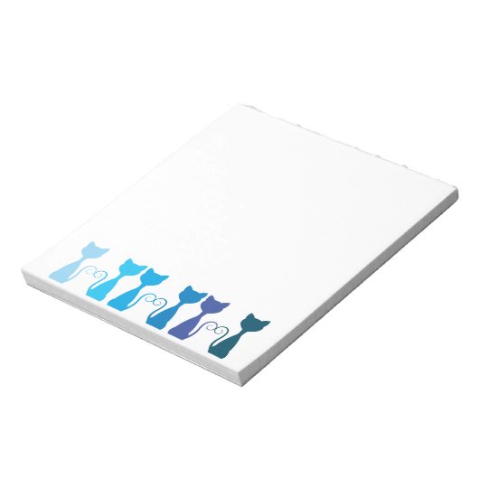 Blue Funky Kittens Notepad Notizblock (Rotiert)