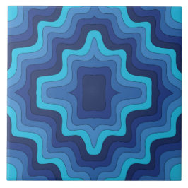 Blue Funky Retro Keramik Tile Fliese