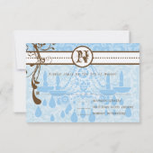 Blue Funky Wirbel Wedding RSVP (Rückseite)