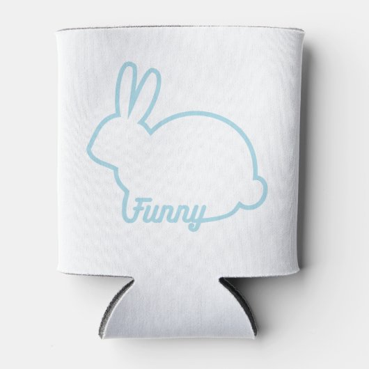 Blue Funny Bunny Can Cooler Geschenk für Ostern Dosenkühler (Vorderseite)