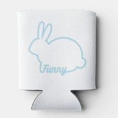 Blue Funny Bunny Can Cooler Geschenk für Ostern Dosenkühler (Rückseite)