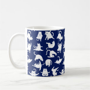 Blue Funny Cat im Yoga Sport Kaffeetasse