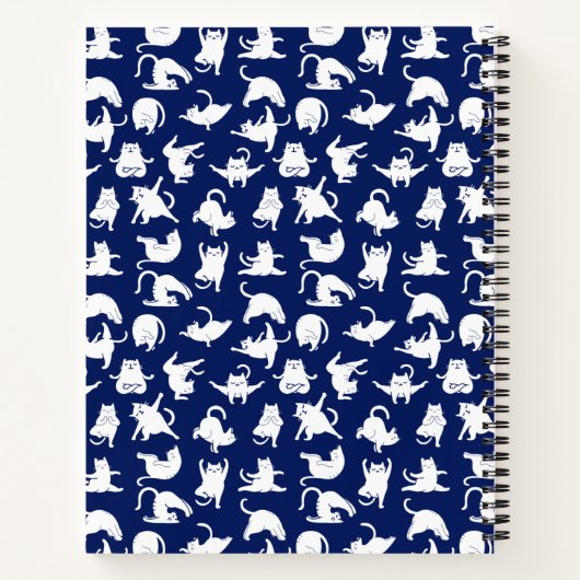 Blue Funny Cat im Yoga Sport Notizblock (Rückseite)