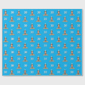 Blue Funny Face Gift Wrapping Paper for Men Geschenkpapier (Flach)