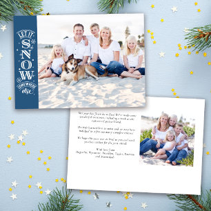 Blue Funny Let it Snow Beach Foto Weihnachten