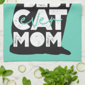 Blue Funny Mother's Day Best Cat Mama Ever Geschirrtuch (Gefaltet)
