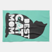 Blue Funny Mother's Day Best Cat Mama Ever Geschirrtuch (Horizontal)