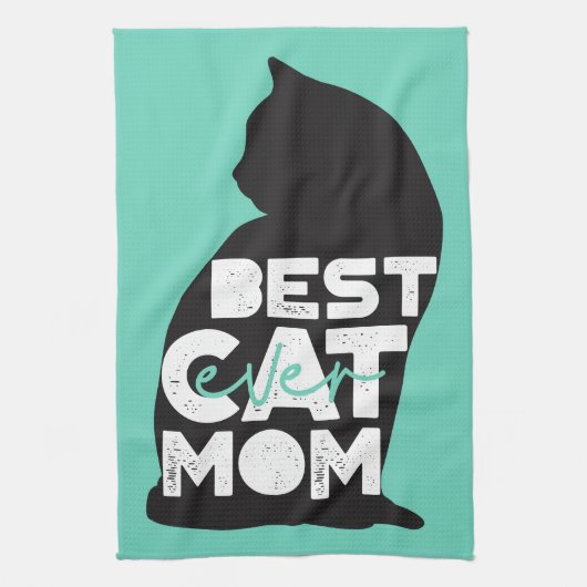 Blue Funny Mother's Day Best Cat Mama Ever Geschirrtuch (Vertikal)