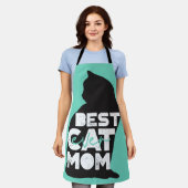 Blue Funny Mother's Day Best Cat Mama Ever Schürze (Getragen)