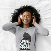 Blue Funny Mother's Day Best Cat Mama Ever T-Shirt