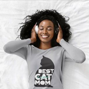 Blue Funny Mother's Day Best Cat Mama Ever T-Shirt