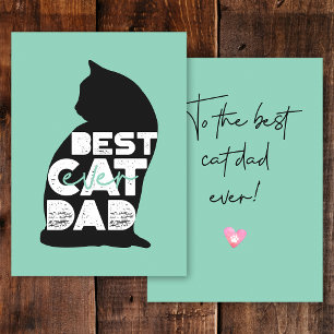 Blue Funny Vatertag Bester Cat Vater je Feiertagskarte