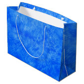 Blue Fur Frenzy Große Geschenktasche Große Geschenktüte (Rückseite Schrägansicht)