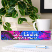 Blue Fuscia Acrylic Flow Art Desk Namensplakette
