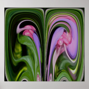 Blue Fushia Abstrakt Poster
