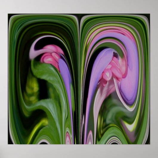 Blue Fushia Abstrakt Poster (Vorne)