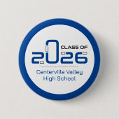 Blue Futuristic Class 2026 Button (Vorderseite)