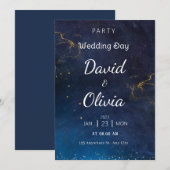 Blue Futuristic Hochzeitseinladung Einladung (Vorne/Hinten)