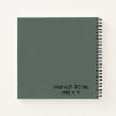 Blue Fuzzy Alien Hiker Notebook Notizblock (Rückseite)