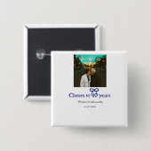 Blue g bow jubelt zu 40-jähriger Hochzeit Button (Vorne & Hinten)