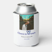 Blue g bow jubelt zu 40-jähriger Hochzeit Dosenkühler (Kanne Rückseite)