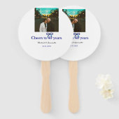 Blue g bow jubelt zu 40-jähriger Hochzeit Fächer (Vorne und Hinten)