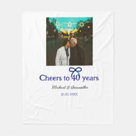 Blue g bow jubelt zu 40-jähriger Hochzeit Fleecedecke