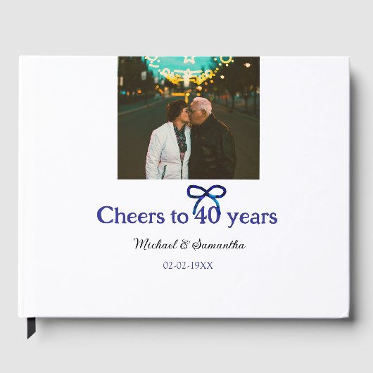 Blue g bow jubelt zu 40-jähriger Hochzeit Gästebuch (Vorderseite)
