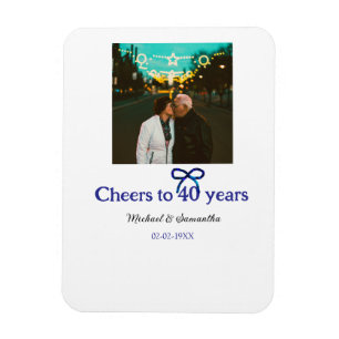 Blue g bow jubelt zu 40-jähriger Hochzeit Magnet