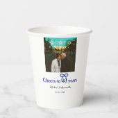 Blue g bow jubelt zu 40-jähriger Hochzeit Pappbecher (Rückseite)