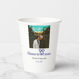 Blue g bow jubelt zu 40-jähriger Hochzeit Pappbecher