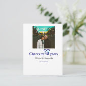 Blue g bow jubelt zu 40-jähriger Hochzeit Postkarte (Stehend Vorderseite)