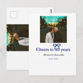 Blue g bow jubelt zu 40-jähriger Hochzeit Postkarte (Vorne/Hinten)
