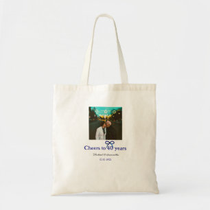 Blue g bow jubelt zu 40-jähriger Hochzeit Tragetasche