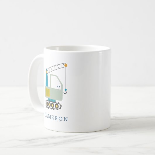 Blue Gabelstapler Personalisierter Name Kaffeetasse (Vorderseite Links)