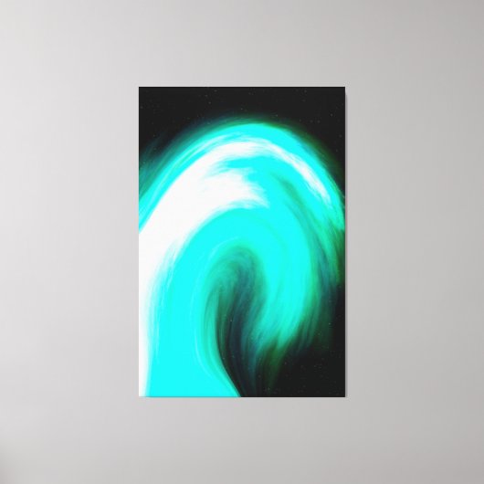 Blue Galactic Wave Stretched Canvas Print Leinwanddruck (Vorderseite)