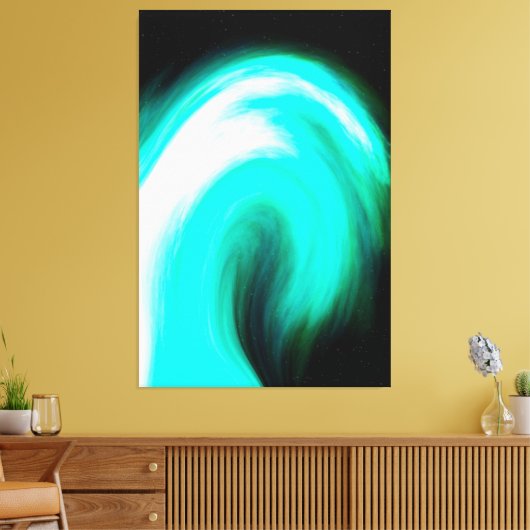 Blue Galactic Wave Stretched Canvas Print Leinwanddruck (Insitu (Wohnzimmer))