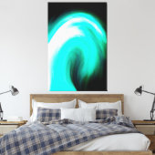 Blue Galactic Wave Stretched Canvas Print Leinwanddruck (Insitu (Schlafzimmer))