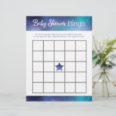 Blue Galaxy Baby Dusche Bingo Spiel (Stehend Vorderseite)