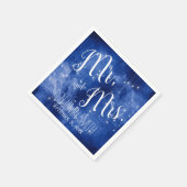 Blue Galaxy Celestial Stars Night Sky Wedding Serviette (Ecke)