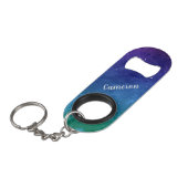 Blue Galaxy Celestial Stars Weltraum Personalisier Mini Flaschenöffner (Vorderseite Schrägansicht)